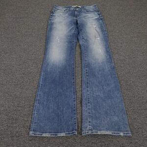 Big Star Liv Jeans Womens 26R 27x31 Blue Low Rise Bootcut Distressed Denim